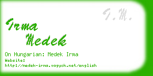 irma medek business card